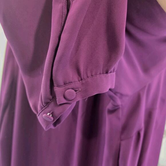 Torrid Shirt Women 3 3X Purple Blouse Popover Button Up V Notch Long Sleeve - Picture 10 of 12